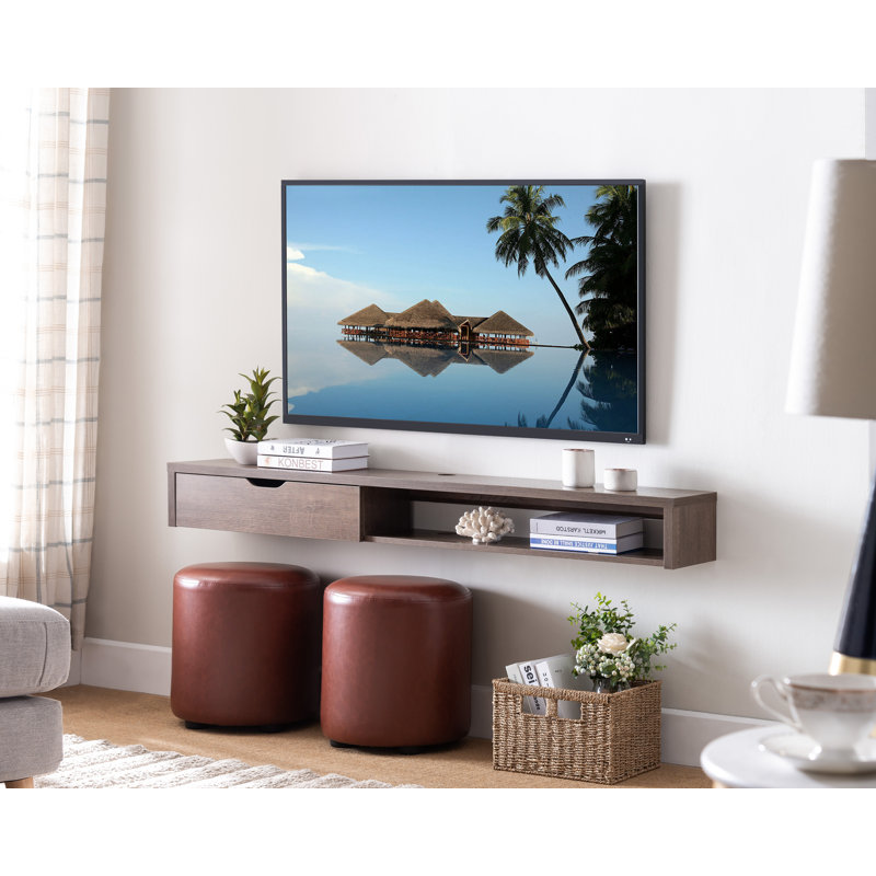 Ebern Designs Few Solid Wood Floating TV Stand for TVs up to 60 inches